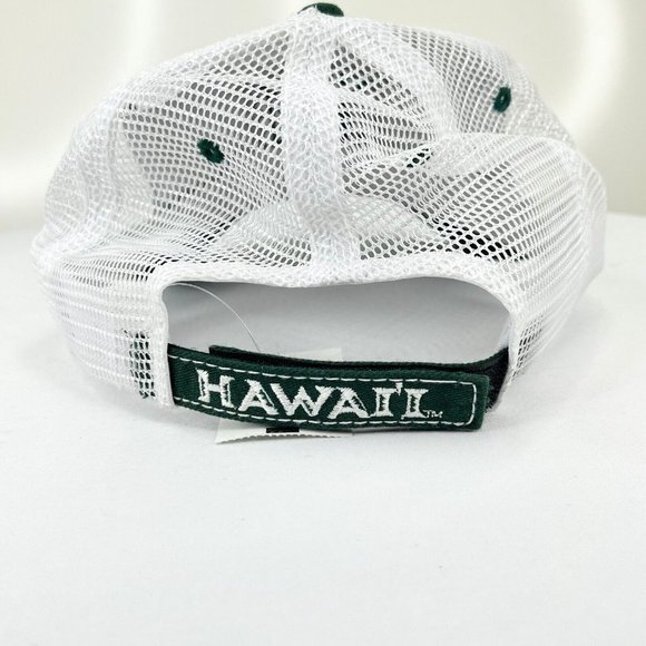 University of Hawaii Cap OSFM Aloha Green Cotton Mesh Trucker Strapback Casual - Picture 2 of 7